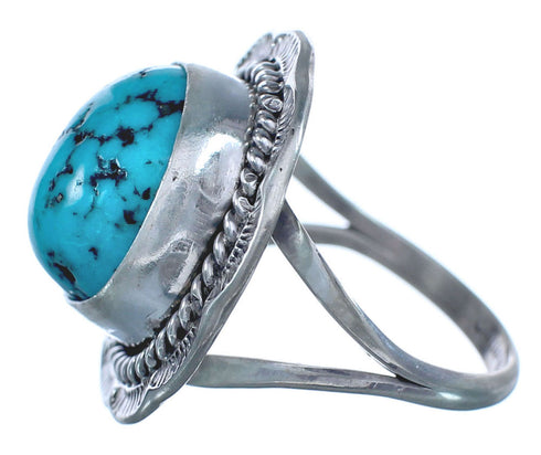 Native American Sterling Silver Turquoise Ring Size 6-3/4 BX118987
