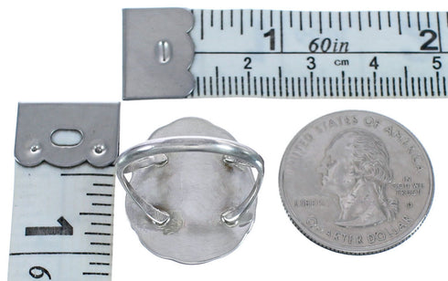 Authentic Sterling Silver Turquoise American Indian Ring Size 6-3/4 BX118992