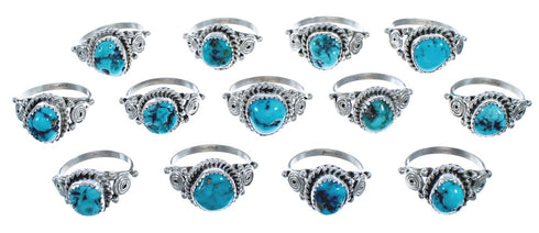 Navajo Genuine Twisted Sterling Silver Turquoise Ring Size 7 BX119294