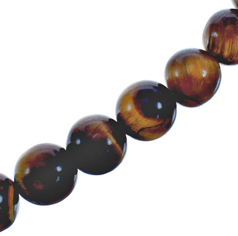 Genuine Sterling Silver And Tiger Eye Southwestern Bead Necklace BX119759