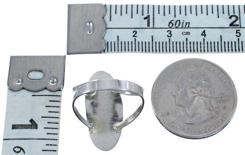 Native American Blue Opal Sterling Silver Ring Size 5-3/4 BX119651