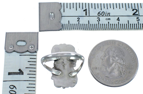 Turquoise Authentic Sterling Silver American Indian Ring Size 8 BX119671