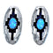 Navajo Indian Blue Opal Genuine Sterling Silver Post Earrings NX11523