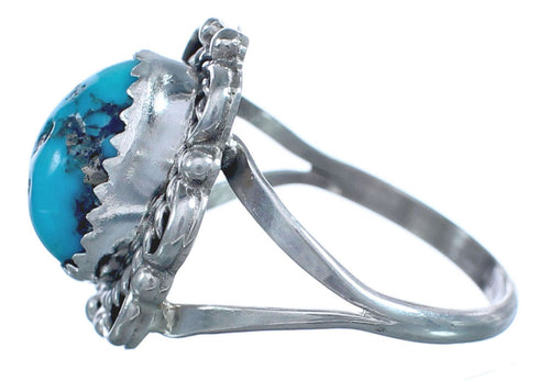 Navajo Turquoise Genuine Sterling Silver Ring Size 7 BX119475