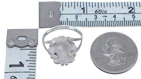 Navajo Turquoise Genuine Sterling Silver Ring Size 7 BX119475