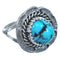 Turquoise Native American Twisted Sterling Silver Ring Size 7-3/4 BX119479