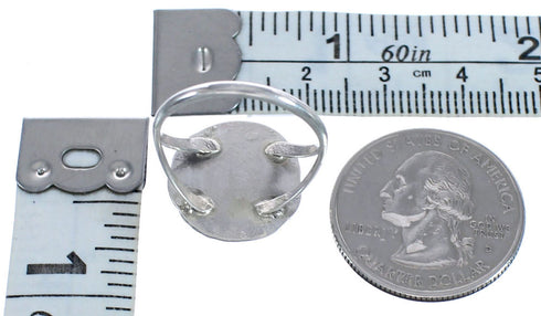 Turquoise Native American Twisted Sterling Silver Ring Size 7-3/4 BX119479