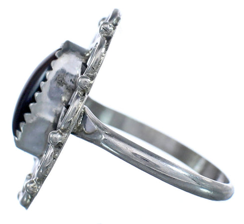 Tiger Eye Authentic Sterling Silver Navajo Ring Size 7-1/2 BX119492