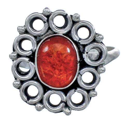 Native American Amber Sterling Silver Ring Size 8-3/4 BX119497