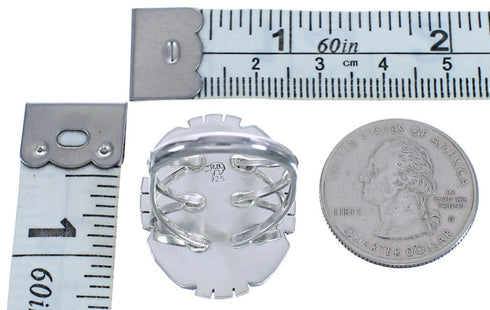 Navajo Twisted Sterling Silver Turquoise Ring Size 5-3/4 BX119516