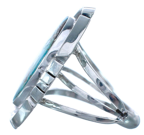 Twisted Sterling Silver Navajo Turquoise Ring Size 5-3/4 BX119519