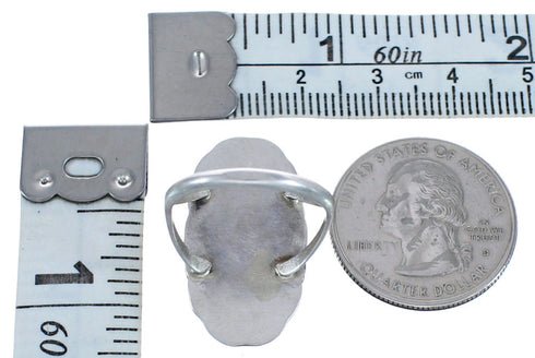 Twisted Sterling Silver Malachite Native American Ring Size 7-3/4 BX119531