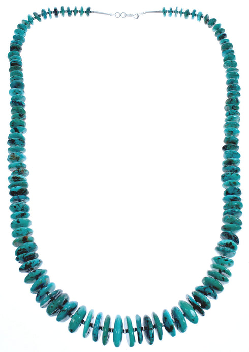 Southwestern Sterling Silver And Turquoise Wheel Bead Necklace BX119546