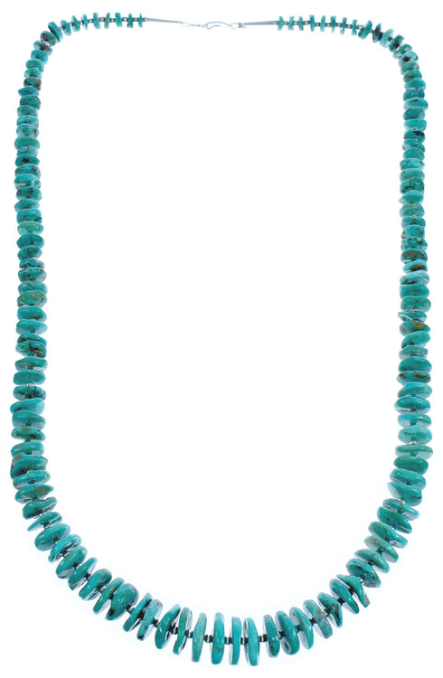 Sterling Silver Turquoise Southwestern Wheel Bead Necklace BX119554