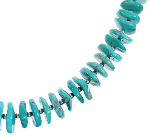 Sterling Silver Turquoise Southwestern Wheel Bead Necklace BX119554