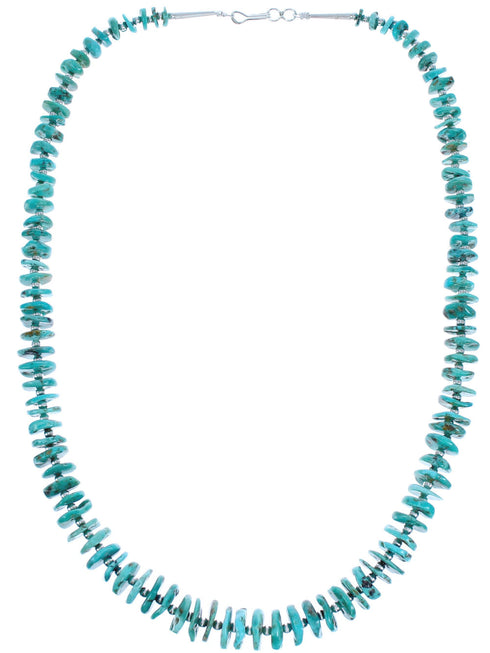 Turquoise Authentic Sterling Silver Wheel Bead Southwestern Necklace BX119558