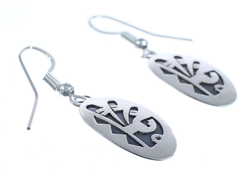 Sterling Silver Overlay Native American Hook Dangle Earrings BX119620