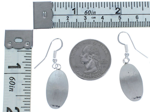 Sterling Silver Overlay Native American Hook Dangle Earrings BX119620