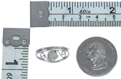 Sterling Silver American Indian Blue Opal Ring Size 4 BX119311