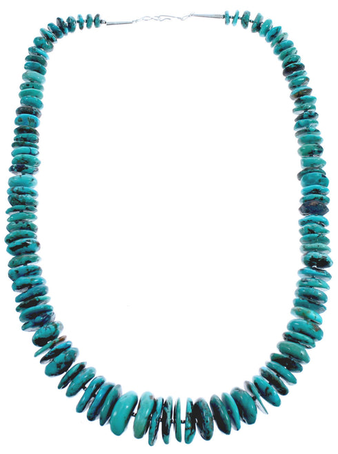 Authentic Sterling Silver Turquoise Wheel Beaded Necklace BX119700