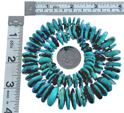 Authentic Sterling Silver Turquoise Wheel Beaded Necklace BX119700