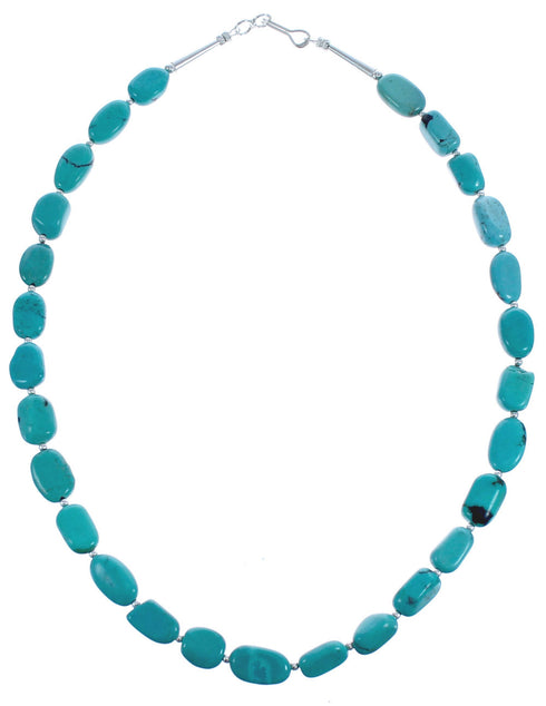 Authentic Sterling Silver Turquoise Southwestern Bead Necklace BX119706