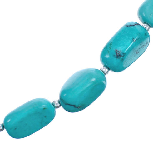 Authentic Sterling Silver Turquoise Southwestern Bead Necklace BX119706