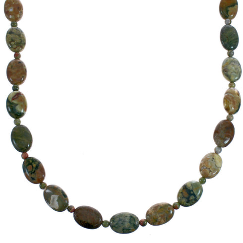 Rhyolite Genuine Sterling Silver Southwest Bead Necklace BX119718