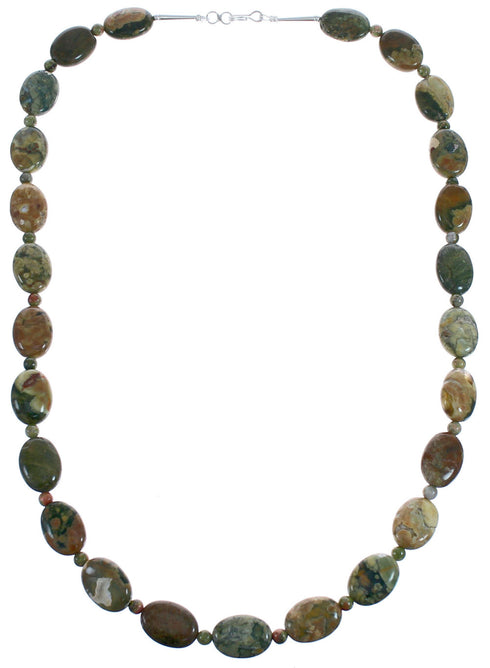 Rhyolite Genuine Sterling Silver Southwest Bead Necklace BX119718