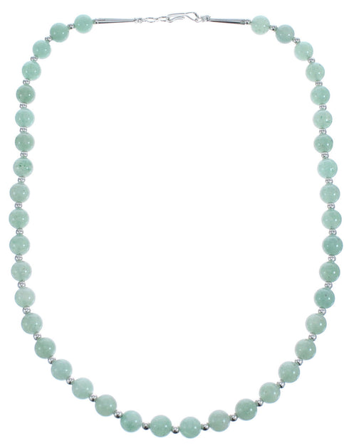 Aventurine Southwest Sterling Silver Bead Necklace BX119833