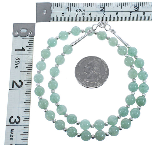 Aventurine Southwest Sterling Silver Bead Necklace BX119833