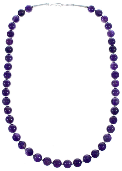 Amethyst Southwestern Authentic Sterling Silver Bead Necklace BX120549