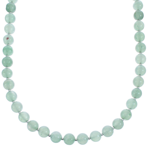 Southwestern Aventurine Sterling Silver Bead Necklace BX120551
