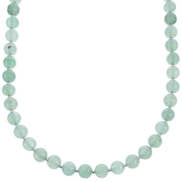 Southwestern Aventurine Sterling Silver Bead Necklace BX120551