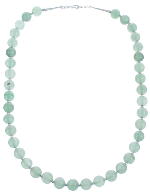 Southwestern Aventurine Sterling Silver Bead Necklace BX120551
