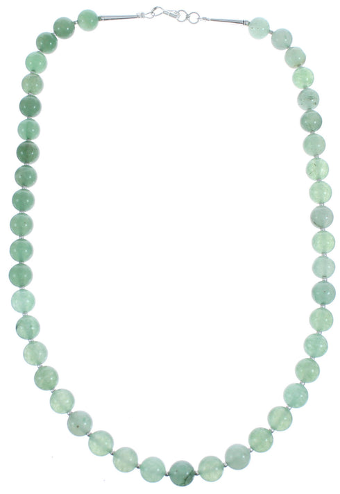 Aventurine Southwestern Sterling Silver Bead Necklace BX120552