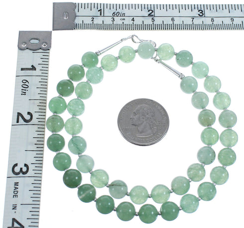 Aventurine Southwestern Sterling Silver Bead Necklace BX120552
