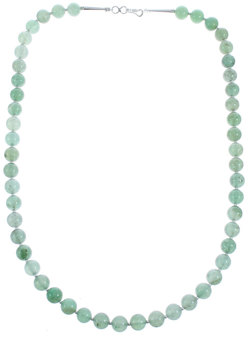 Aventurine Authentic Sterling Silver Southwestern Bead Necklace BX120553