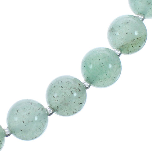 Aventurine Authentic Sterling Silver Southwestern Bead Necklace BX120553