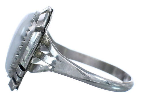 Sterling Silver American Indian Howlite Tear Drop Ring Size 6-1/4 BX120078