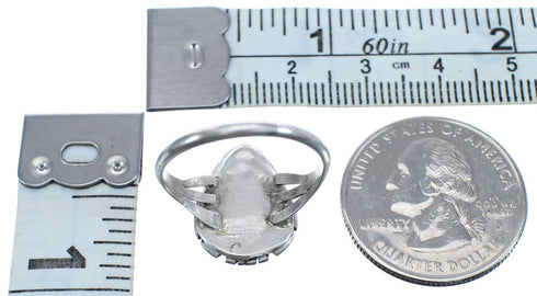 Sterling Silver American Indian Howlite Tear Drop Ring Size 6-1/4 BX120078
