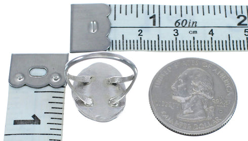 Sterling Silver Turquoise Native American Hand Crafted Ring Size 8-1/2 BX120116