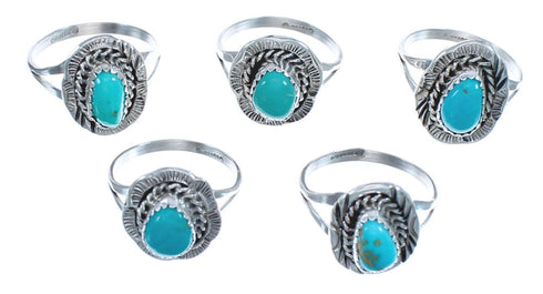 Sterling Silver Turquoise Native American Hand Crafted Ring Size 8-1/2 BX120116