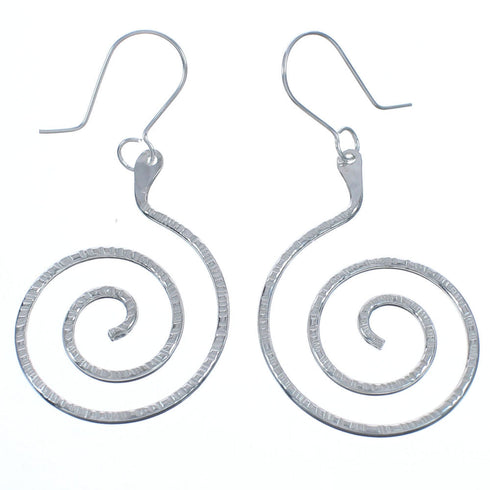 Zuni Snake Sterling Silver Hook Dangle Earrings NX11521