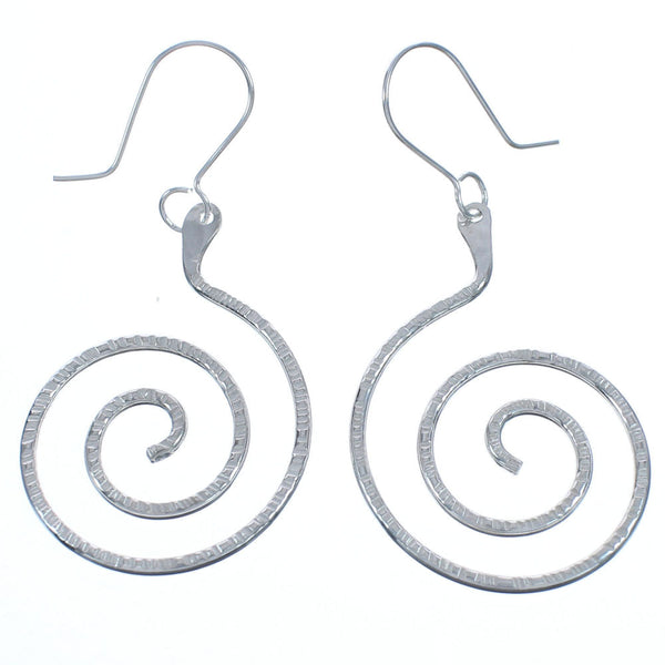 Zuni Snake Sterling Silver Hook Dangle Earrings NX11521