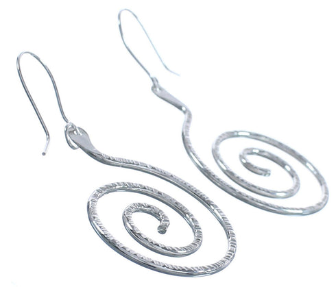 Zuni Snake Sterling Silver Hook Dangle Earrings NX11521