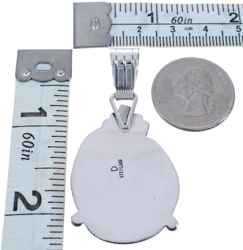 Navajo Turquoise Sterling Silver Leaf Pendant BX119960