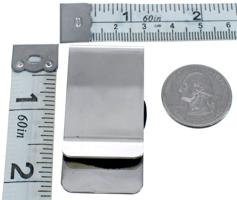 Navajo Sterling Silver Bear Paw Coral Money Clip BX120450