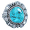 Native American Authentic Sterling Silver Turquoise Hand Crafted Ring Size 8-1/4 BX120048