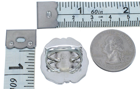 Native American Authentic Sterling Silver Turquoise Hand Crafted Ring Size 8-1/4 BX120048